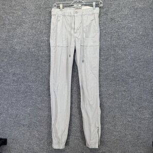 American Eagle Pants Women 8 Long Gray Jegging Jogger Cargo Stretch Waist NEW